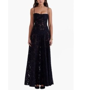 Seren Blush Sheer Lace-Up Back Gown